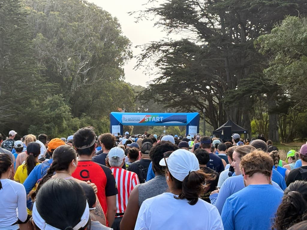 Start line crowd for the San Francisco Marathon