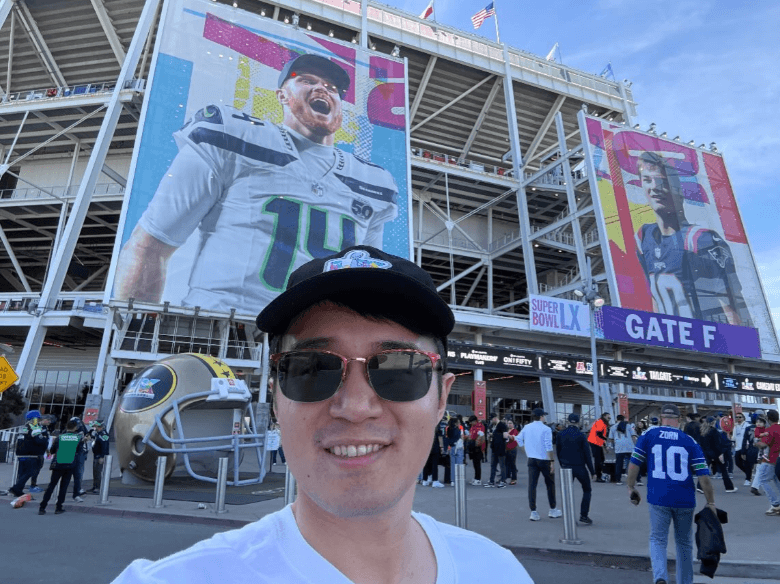 Outside Levi’s Stadium at Gate F for Super Bowl LX